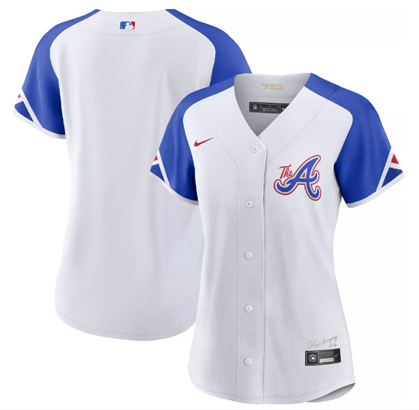 Women's Atlanta Braves Blank White 2023 City Connect Stitched Baseball Jersey(Run Small) Women's Atlanta Braves Blank White 2023 City Connect Stitched Baseball Jersey(Run Small)